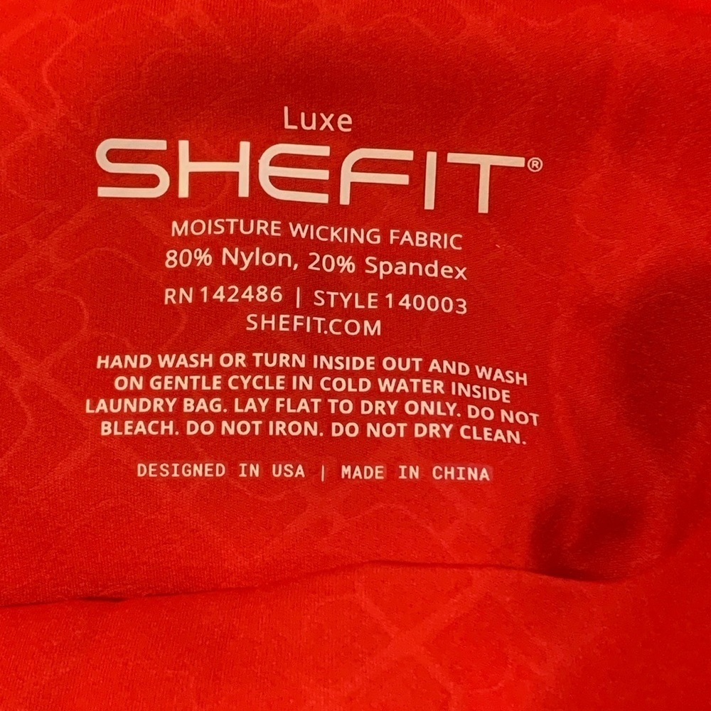 SHEFIT NWT Boss Leggings Luxe Large Red Coral Squat Proof High Rise Yoga Pants - Picture 10 of 16